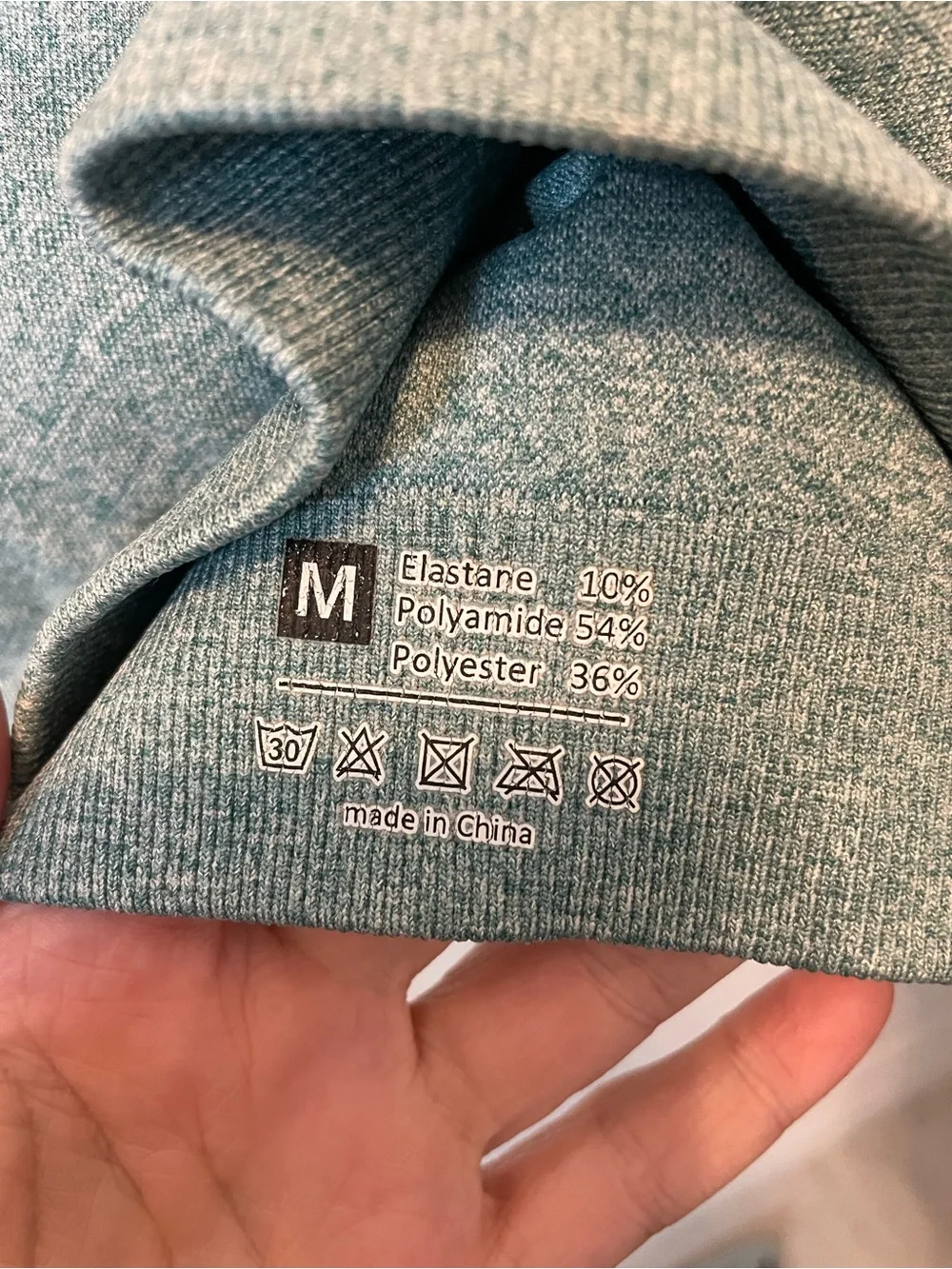 Seamless Light Teal Bralette‎ with Ruched Front Medium NWOT